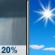 Monday: Slight Chance Rain Showers then Sunny
